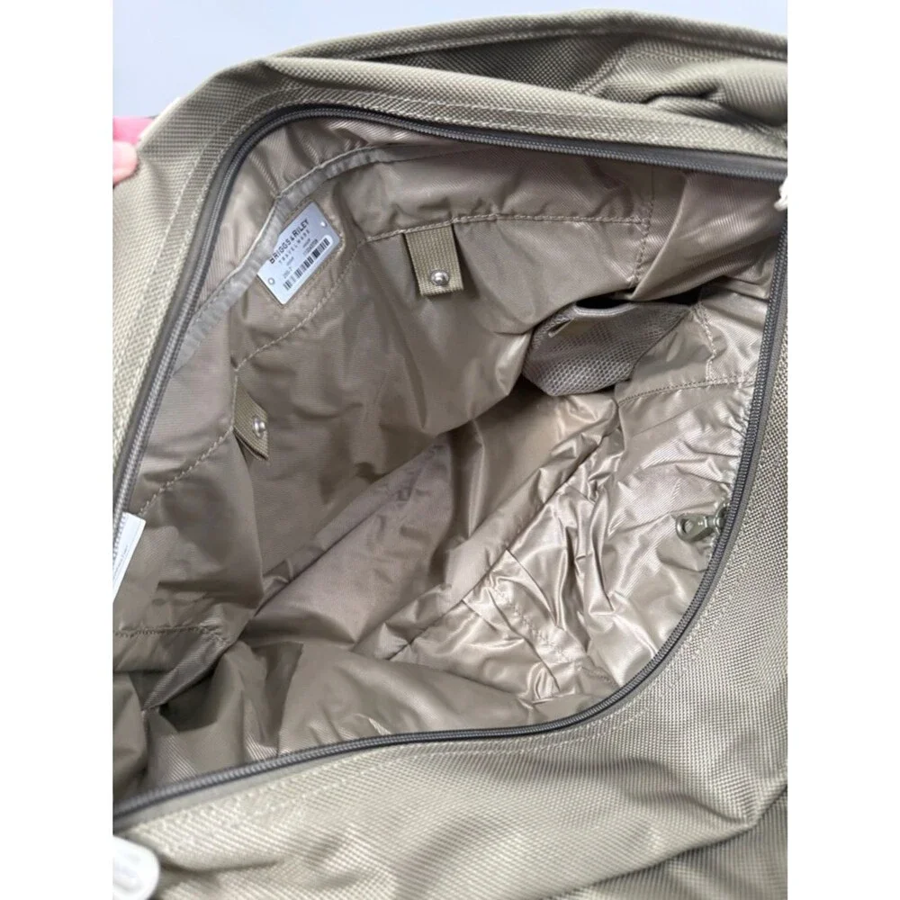 Briggs & Riley Travelware Large Shopping Tote Bag Olive Green Tan 255-7